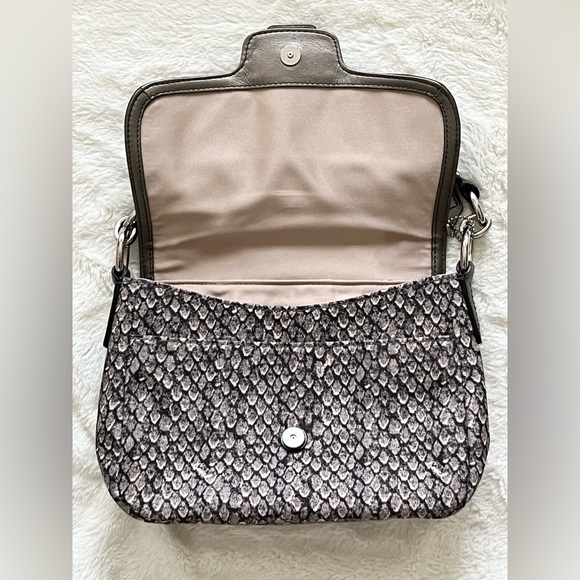 EUC Coach Snakeskin Print Bag with Additional Crossbody Strap - Picture 4 of 14